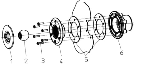 Einbauschema für die Ocean Einströmdüse PT De Luxe, kurze Ausführung in ein Folien-/Stahlwandbecken