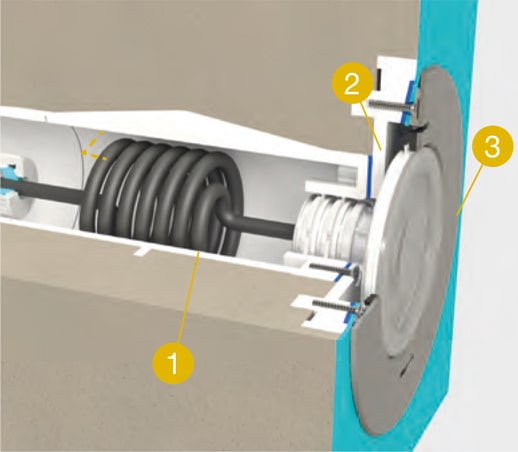 Darstellung Installation von Blenden ultraflach in einem Folienbecken