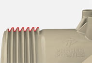 Detailed view of the buttress thread