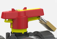 Detailed view of the safety handle