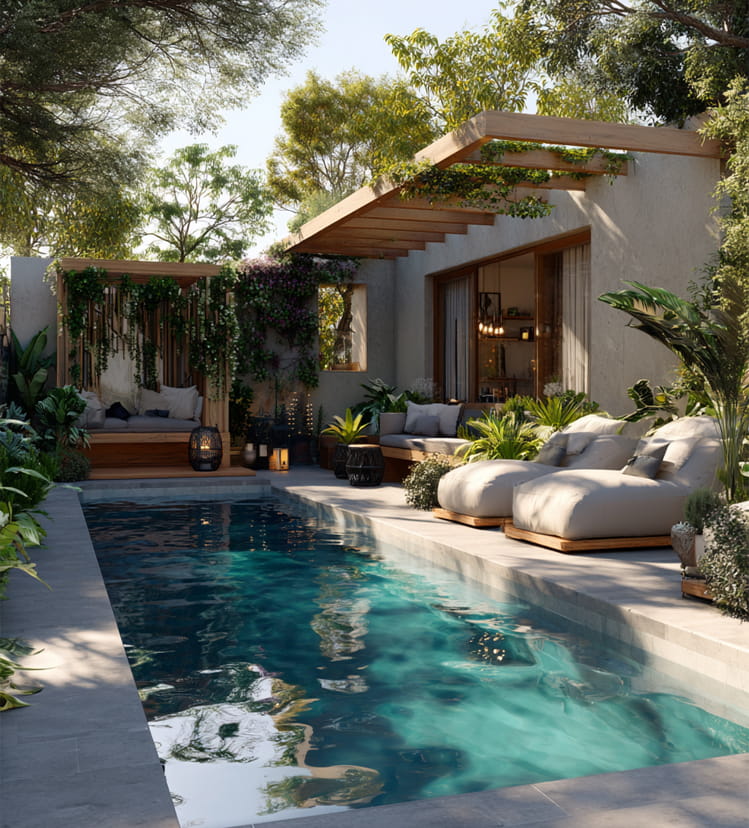 A snapshot of an exclusive pool area