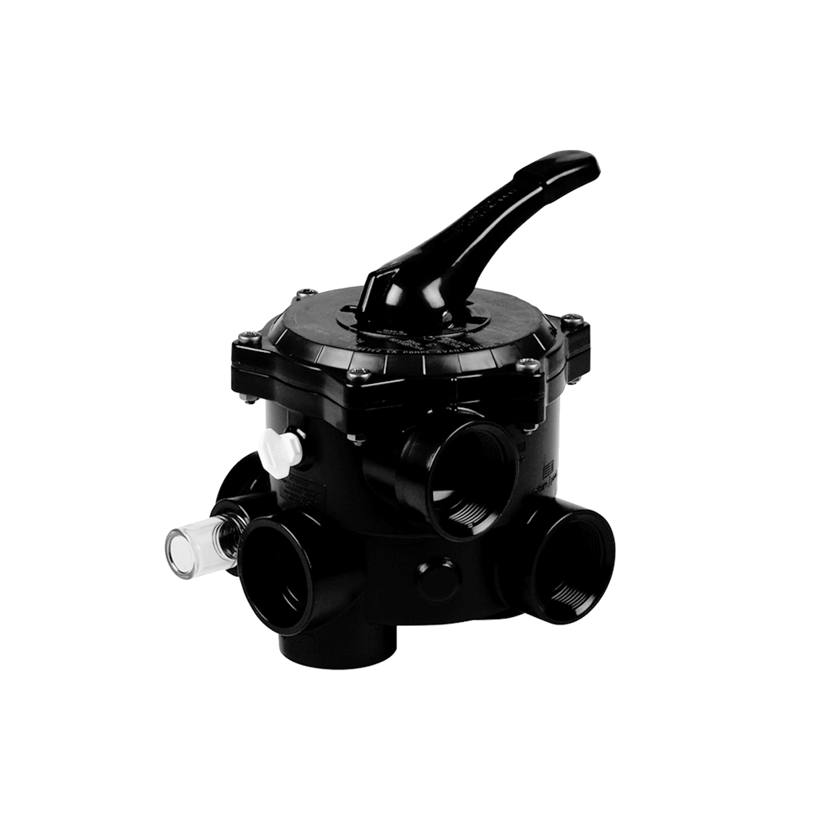 Back wash valve V6 ND SM10 3 1½" ABS black BSP thread, Top+Bottom slip d50 metric MOP 3,5 bar NBR tpe single packed Praher-label Back wash valve V6 ND SM10 3 1½" ABS black BSP thread, Top+Bottom slip d50 metric MOP 3,5 bar NBR tpe single packed Praher-label