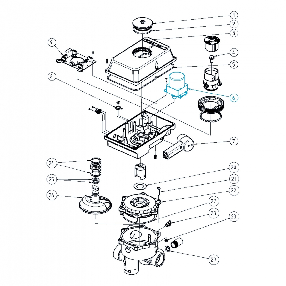 Ersatzteilset für Aquastar MP-6 pos - Getriebemotor 30µF 24VAC Ersatzteilset für Aquastar MP-6 pos - Getriebemotor 30µF 24VAC