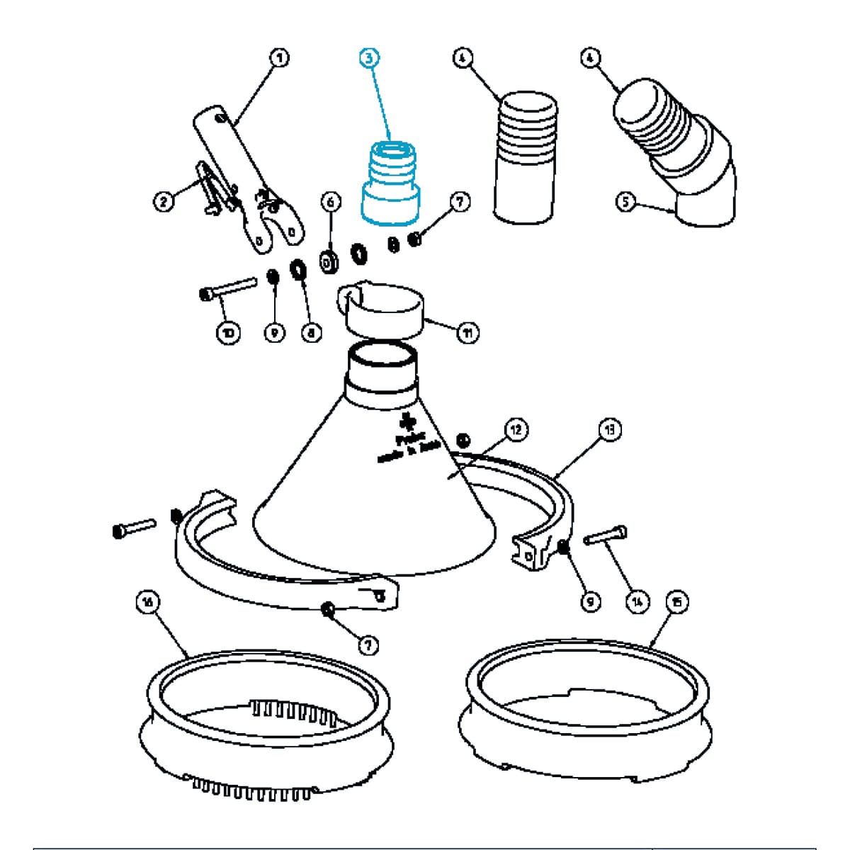 Hose nozzle d=39mm ABS black solvent socket 50mm loose packed Hose nozzle d=39mm ABS black solvent socket 50mm loose packed