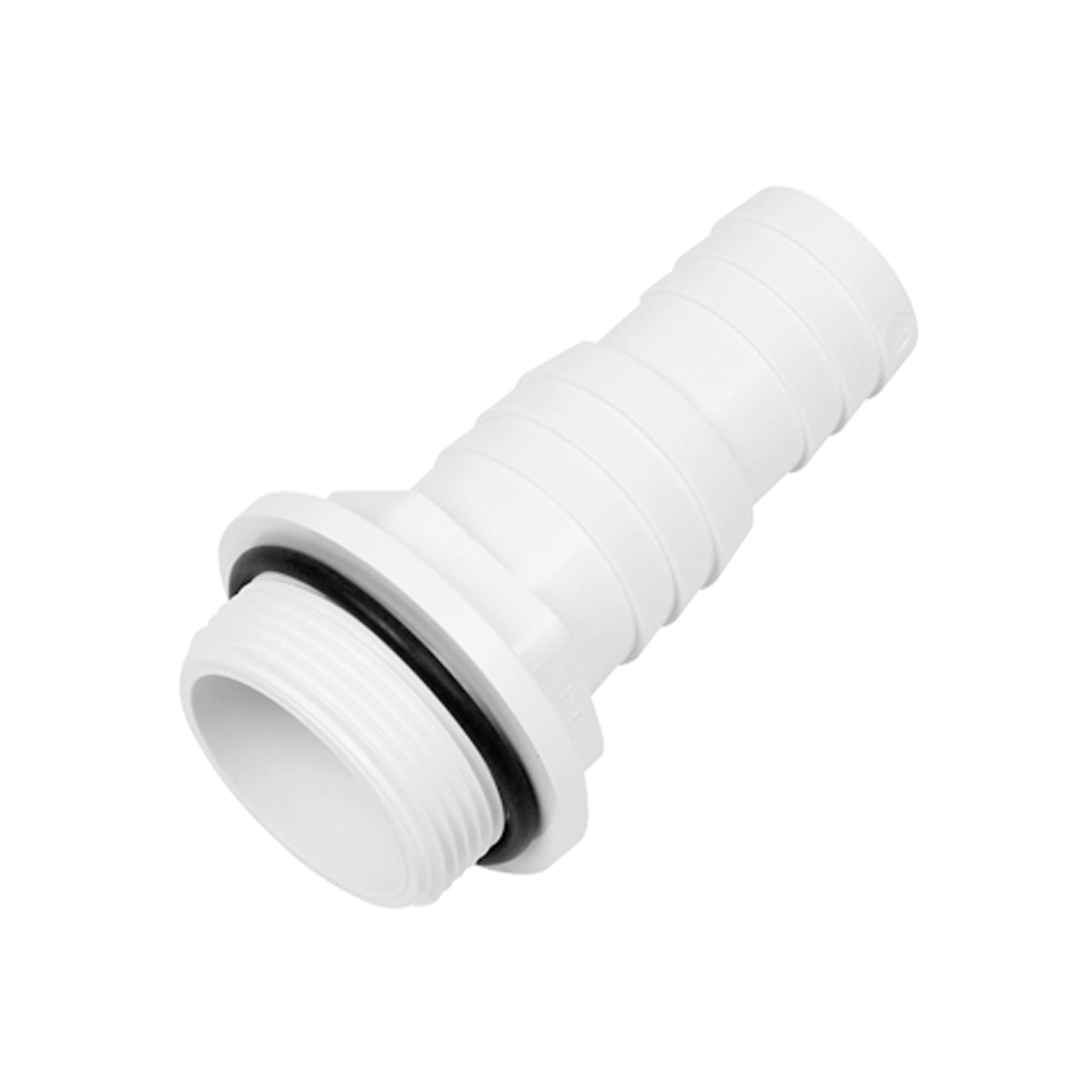 Hose Nozzle d=32/38mm stepped ABS white male thread R 1 1/2" BSP loose packe with O-ring Hose Nozzle d=32/38mm stepped ABS white male thread R 1 1/2" BSP loose packe with O-ring