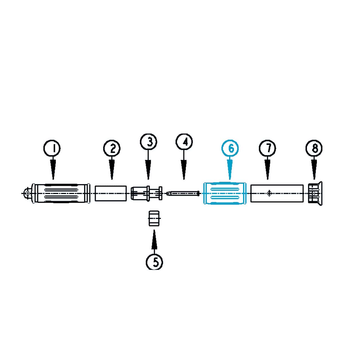 Handle jacket for outer rod for telescopic rod deluxe blue Handle jacket for outer rod for telescopic rod deluxe blue