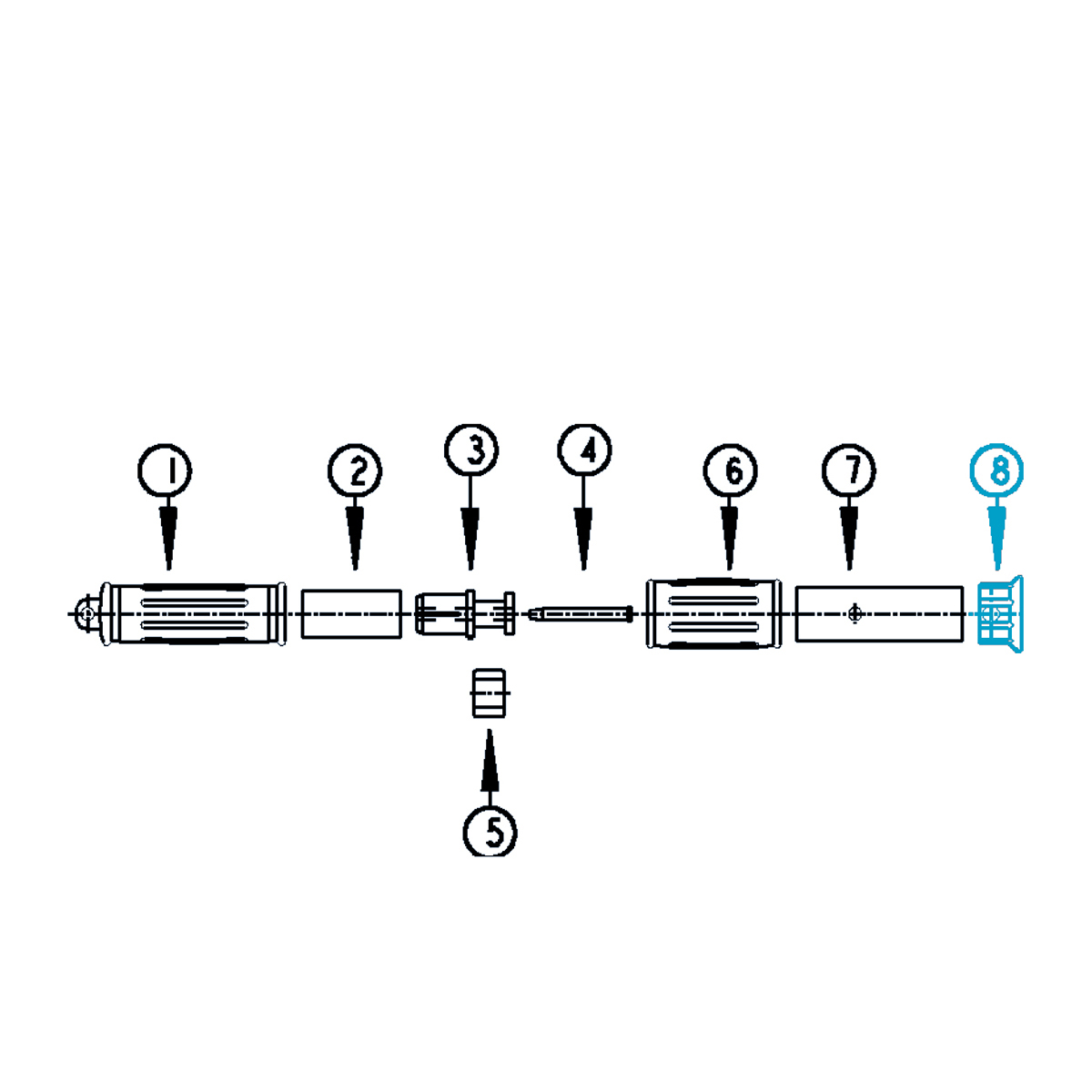 Insert jacket for telescopic rod de luxe blue Insert jacket for telescopic rod de luxe blue
