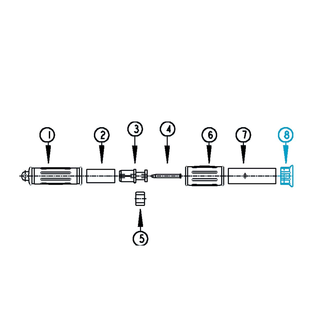 Insert jacket for telescopic rod de luxe blue Insert jacket for telescopic rod de luxe blue