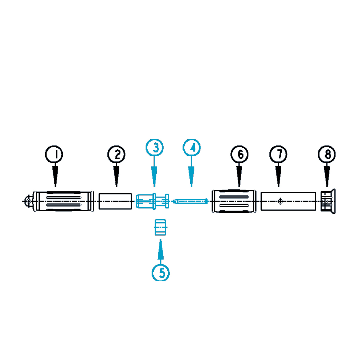 eccentric for telescopic rod inner 3-parts black complete eccentric for telescopic rod inner 3-parts black complete