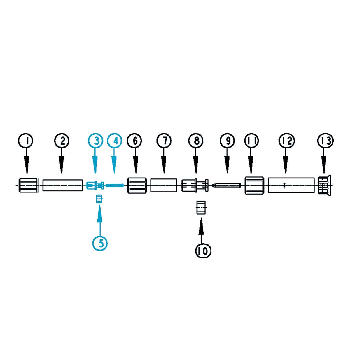 eccentric for telescopic rod inner 3-parts black complete eccentric for telescopic rod inner 3-parts black complete