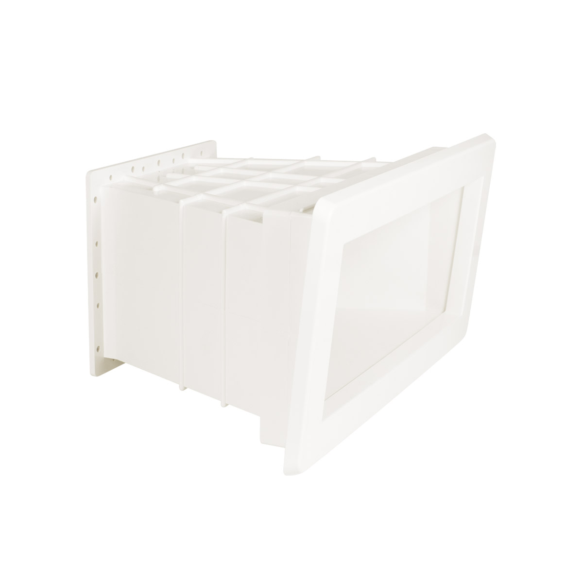 Enlargement for skimmer Ocean® De Luxe M5 ABS white, stainless steel inserts A4 6° for polyester pools Enlargement for skimmer Ocean® De Luxe M5 ABS white, stainless steel inserts A4 6° for polyester pools