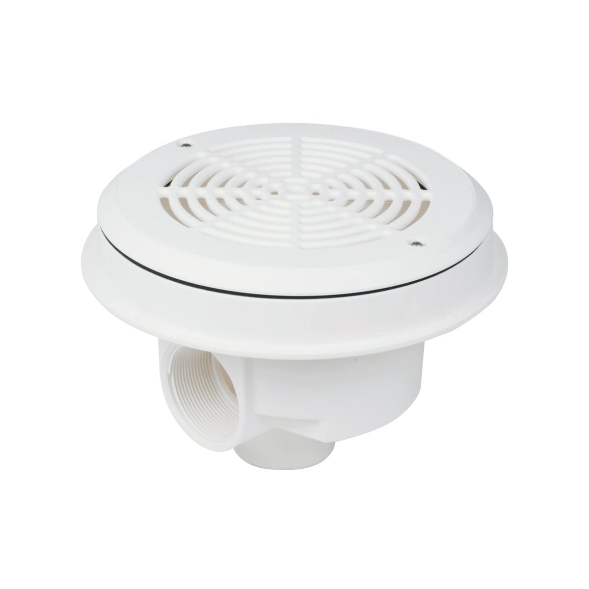 Ocean®Main drain M5 stainless steel thread inserts A4 ABS white with M5 screws, 2" female thread Ocean®Main drain M5 stainless steel thread inserts A4 ABS white with M5 screws, 2" female thread