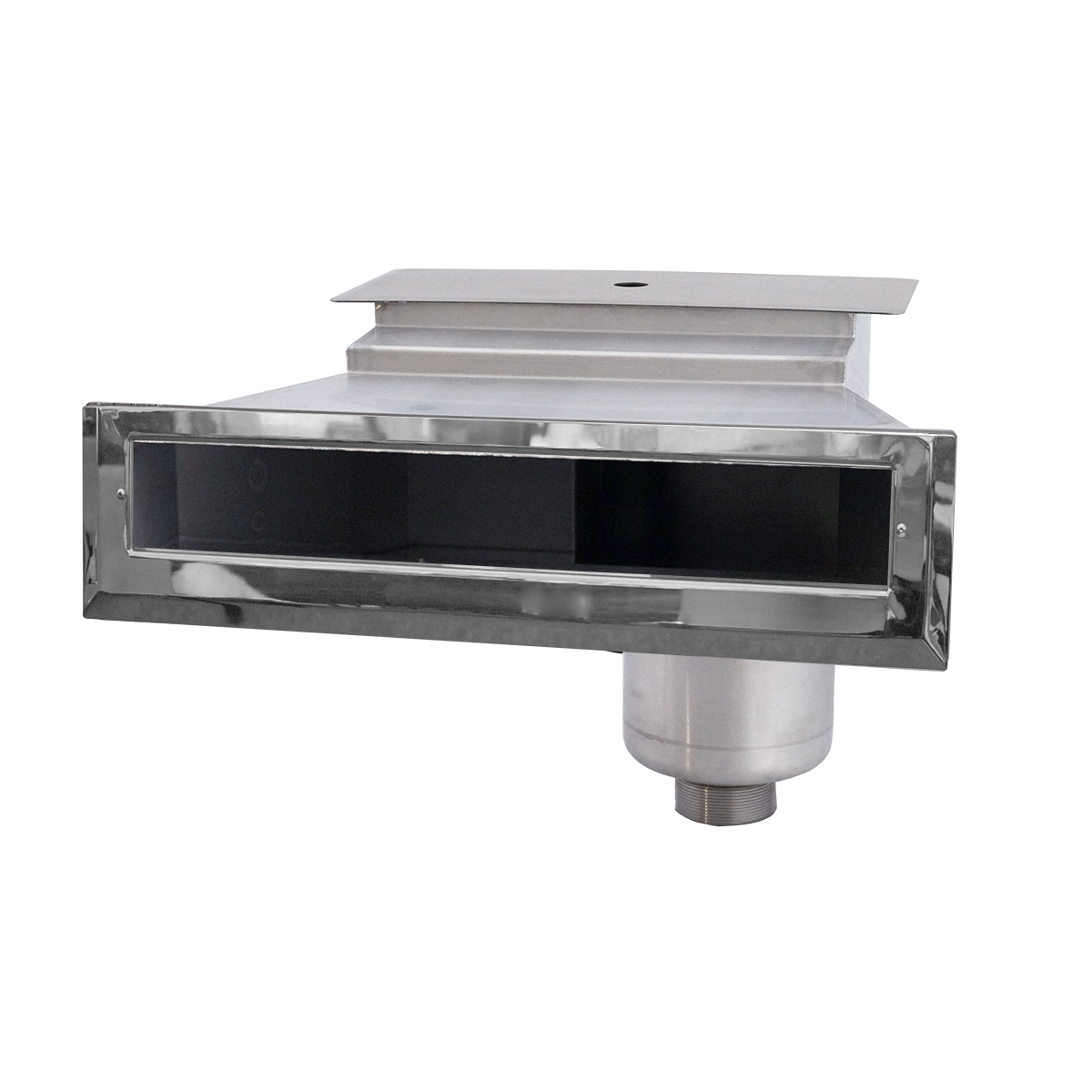 Ocean® high water level skimmer stainless steel V4A High500 for concrete, liner and build-up pools with lid, stainless steel basket, suction width 460 mm, overflow d50, connection IG2" and AG 2 ½", incl. bracket for niveau sensor Ocean® high water level skimmer stainless steel V4A High500 for concrete, liner and build-up pools with lid, stainless steel basket, suction width 460 mm, overflow d50, connection IG2" and AG 2 ½", incl. bracket for niveau sensor