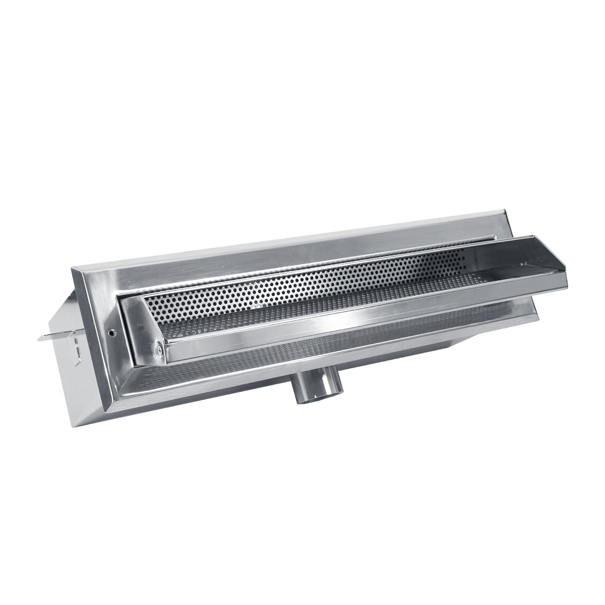 Smart high water level skimmer stainless steel V4A 600 for liner pools with frontal removable basket and integrated holder for niveau control Smart high water level skimmer stainless steel V4A 600 for liner pools with frontal removable basket and integrated holder for niveau control