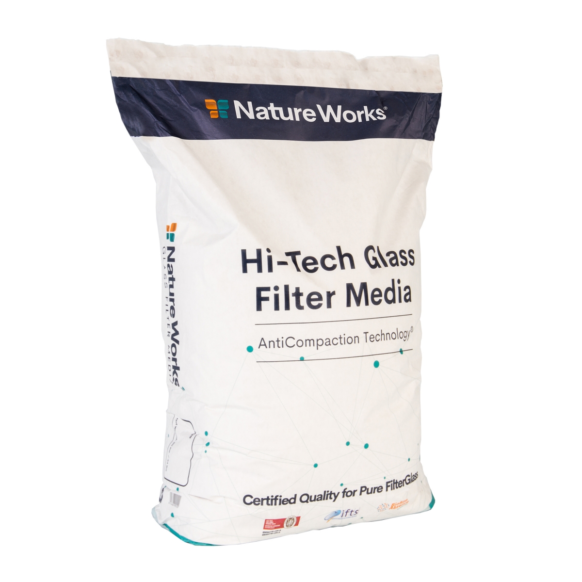 Nature Works Hi-Tech glass filter media, granular size 0.6 - 1.2 mm, packing unit =20 kg bag Nature Works Hi-Tech glass filter media, granular size 0.6 - 1.2 mm, packing unit =20 kg bag