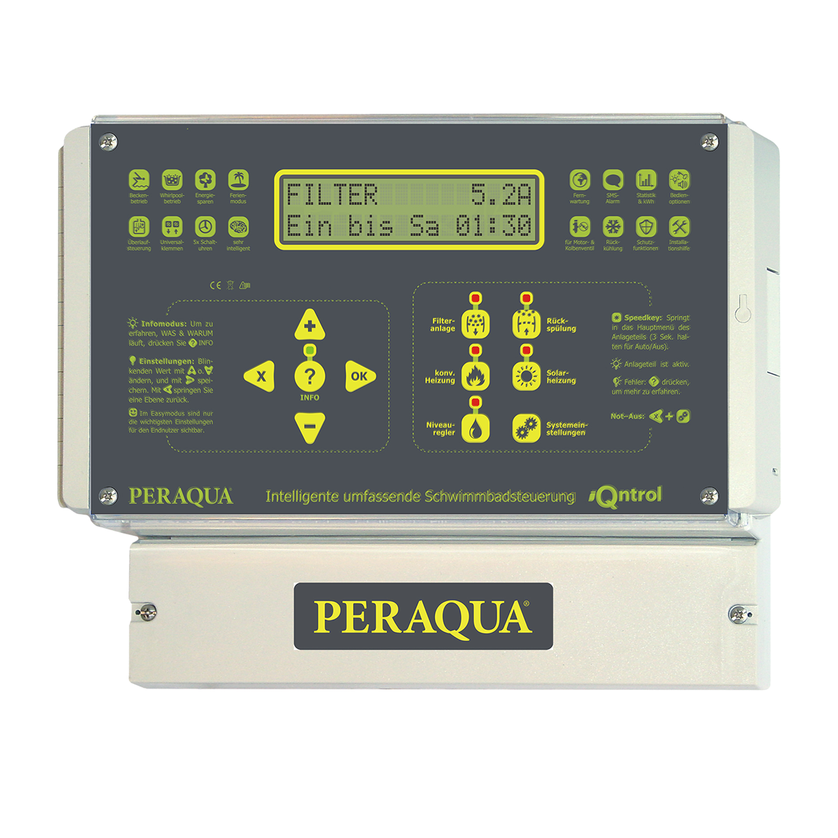 iQntrol-P4 pump control incl. solar incl. backwash control 230V and 400V iQntrol-P4 pump control incl. solar incl. backwash control 230V and 400V