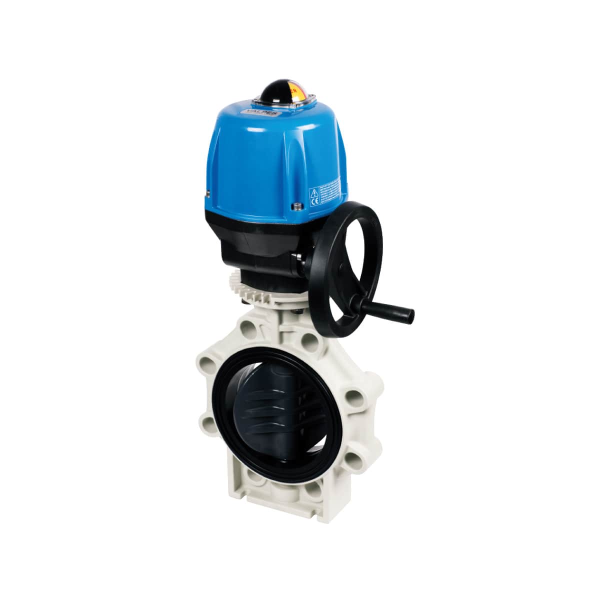 Butterfly Valve K4 DN125 PVC grey Flange-connection 140-5" DIN-ANSI-JIS-BS PN10 EPDM ER100 90-240VAC Butterfly Valve K4 DN125 PVC grey Flange-connection 140-5" DIN-ANSI-JIS-BS PN10 EPDM ER100 90-240VAC