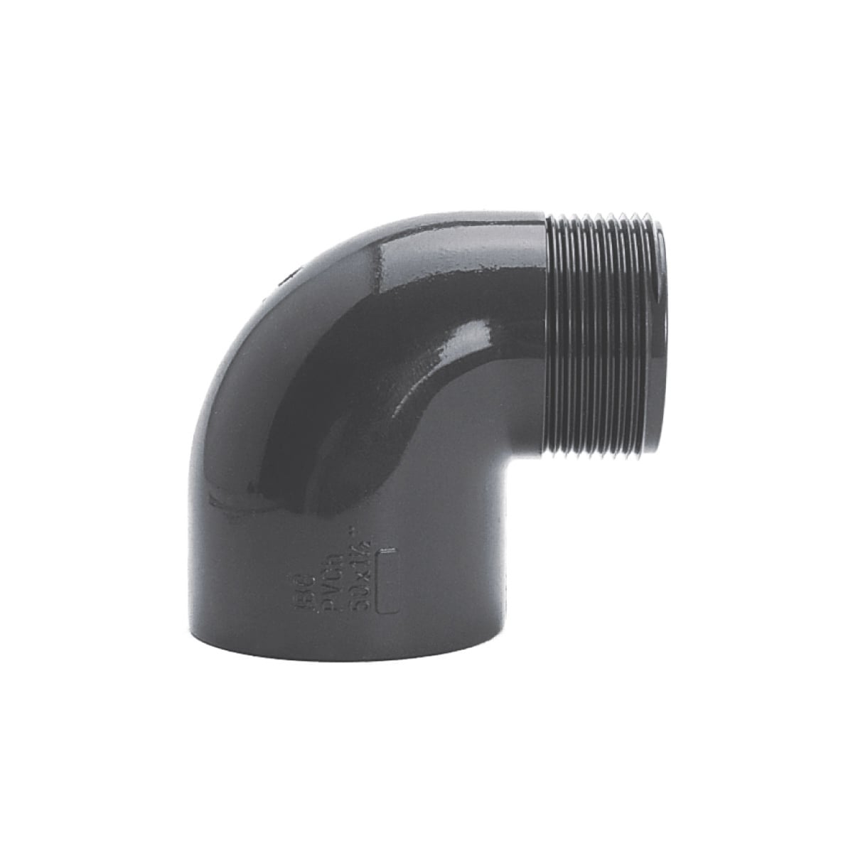 IBG® elbow 90° solvent socket / male thread, PN10, grey 