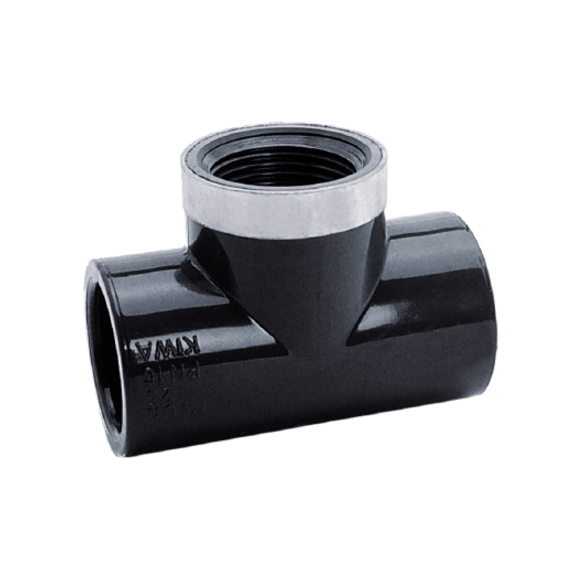 IBG® Tee 90° solvent socket / female thread, reinforced, grey 