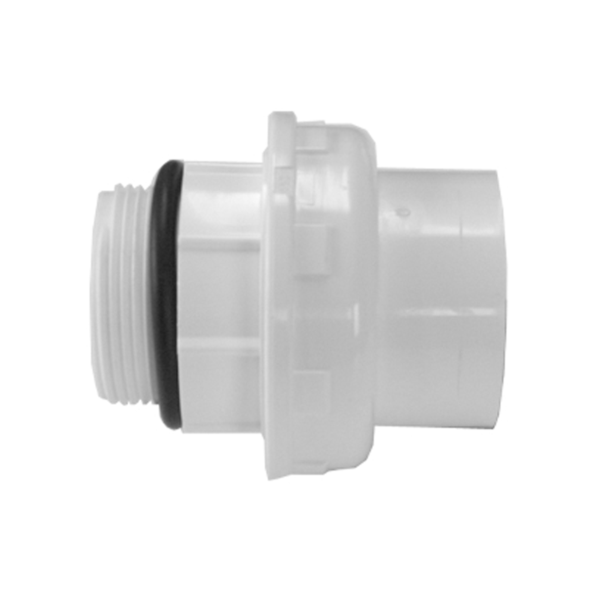 IBG® adapter union solvent socket / male thread with O-ring sealing on thread, white, PN10 d50 - 1 1/2" IBG® adapter union solvent socket / male thread with O-ring sealing on thread, white, PN10 d50 - 1 1/2"