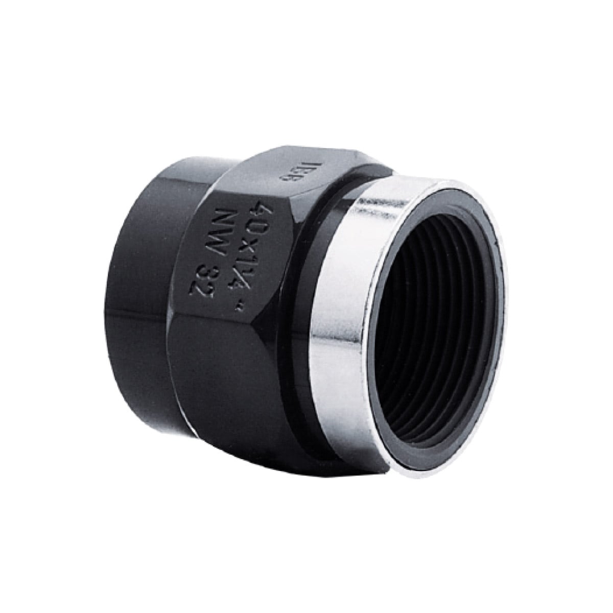 IBG® adapter socket, solvent socket – female thread, reinforced, grey 