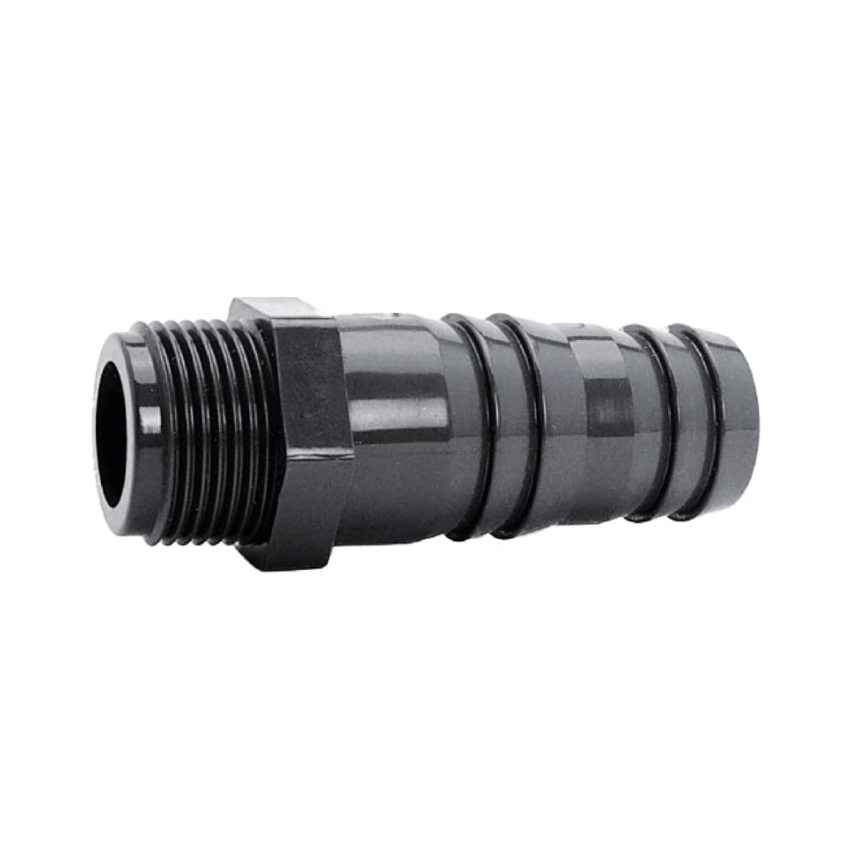IBG® hose nozzle, spigot – male thread, PN10, grey 