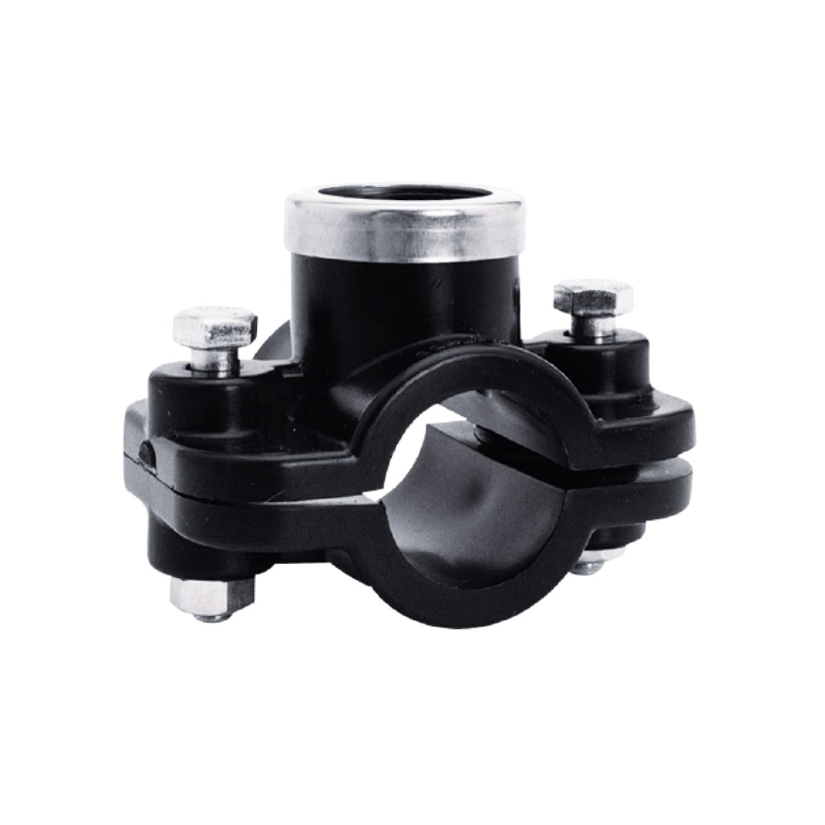 IBG® clamp saddle type A, pipe female thread with stainless steel ring d50 - 3/4” IBG® clamp saddle type A, pipe female thread with stainless steel ring d50 - 3/4”
