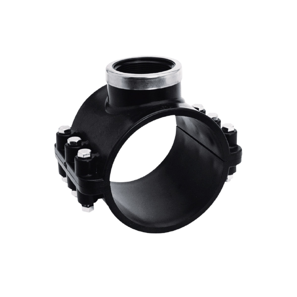 IBG® clamp saddle type C, pipe female thread with stainless steel ring d140 - 1 1/4” IBG® clamp saddle type C, pipe female thread with stainless steel ring d140 - 1 1/4”