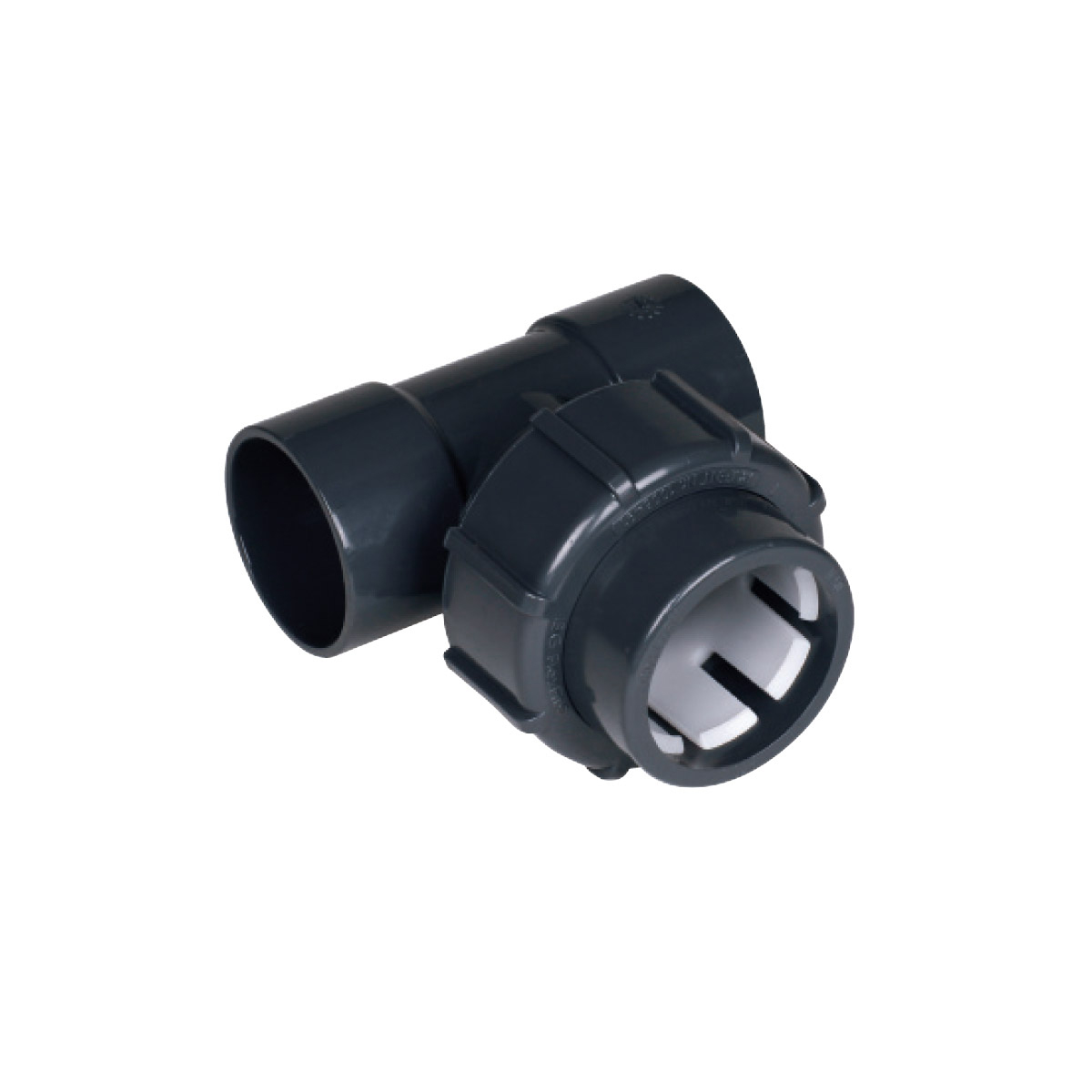 IBG® FlexFit® adapter tee 90°, clamp – solvent socket d50 × 50 × 50 IBG® FlexFit® adapter tee 90°, clamp – solvent socket d50 × 50 × 50