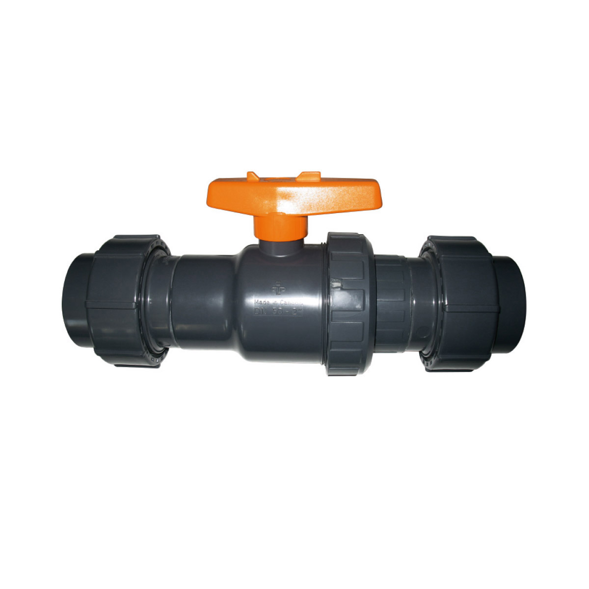 PVC 2-way ball valve SU with FlexFit® union d50 PVC 2-way ball valve SU with FlexFit® union d50