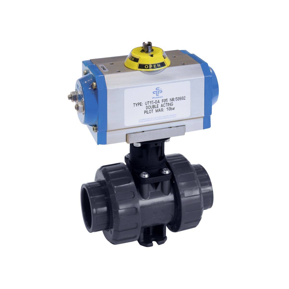 Ball Valve M1 2W DN10 PVC grey, PVCu solvent socket ends d16 metric PN16 EPDM PTFE,PO-NC UT05-2 Ball Valve M1 2W DN10 PVC grey, PVCu solvent socket ends d16 metric PN16 EPDM PTFE,PO-NC UT05-2