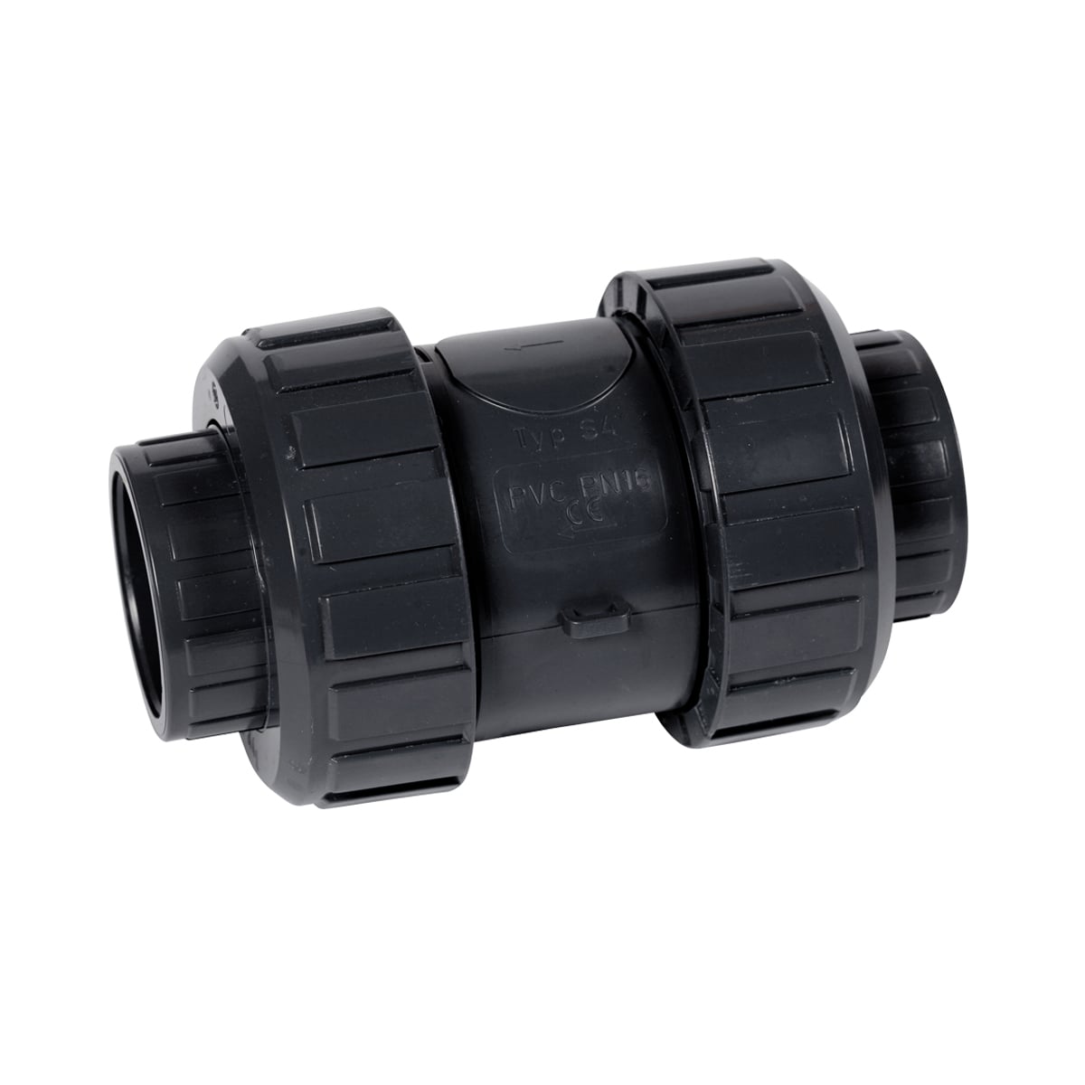 Cone Check Valve S4 DN10 PVC grey PVCu solvent socket ends d16 metric PN16 EPDM Cone Check Valve S4 DN10 PVC grey PVCu solvent socket ends d16 metric PN16 EPDM