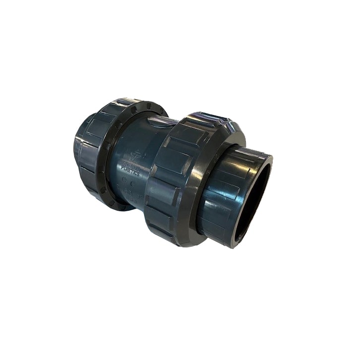 Cone Check Valve S6 DN50 PVC grey PVCu solvent socket ends d63 metric PN16 EPDM Cone Check Valve S6 DN50 PVC grey PVCu solvent socket ends d63 metric PN16 EPDM