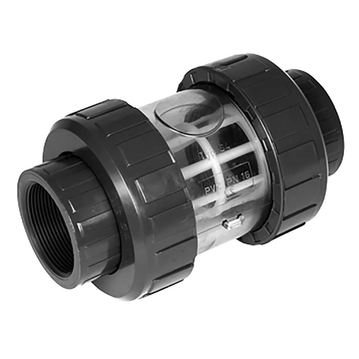 Line strainer S4 for stainless steel screen DN10 PVC transparent PVCu solvent socket ends d16 metric PN16 FPM for stainless steel screen 0,5-0,75-1,0 Line strainer S4 for stainless steel screen DN10 PVC transparent PVCu solvent socket ends d16 metric PN16 FPM for stainless steel screen 0,5-0,75-1,0