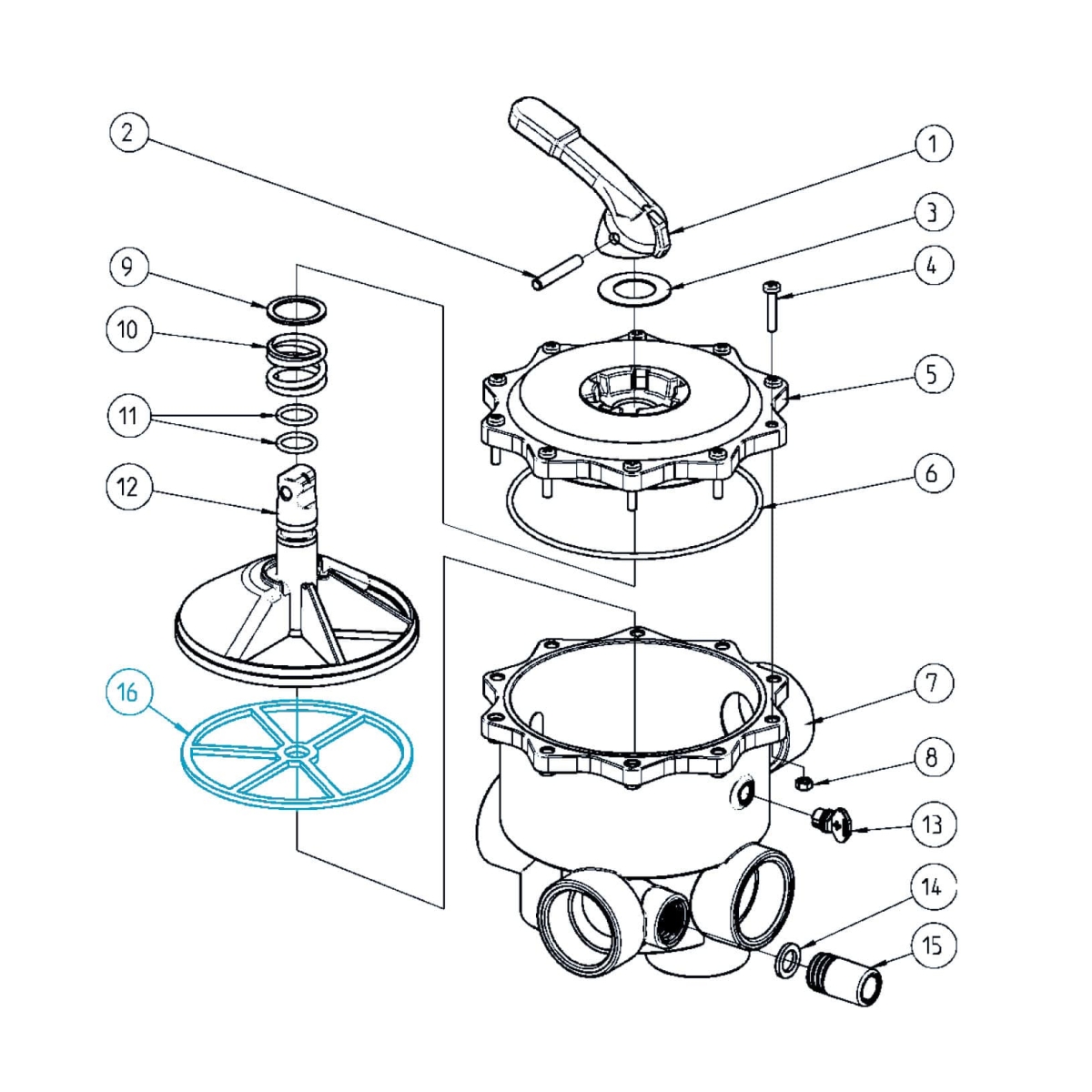 Star gasket for back wash valve V6 2" EPDM black Star gasket for back wash valve V6 2" EPDM black