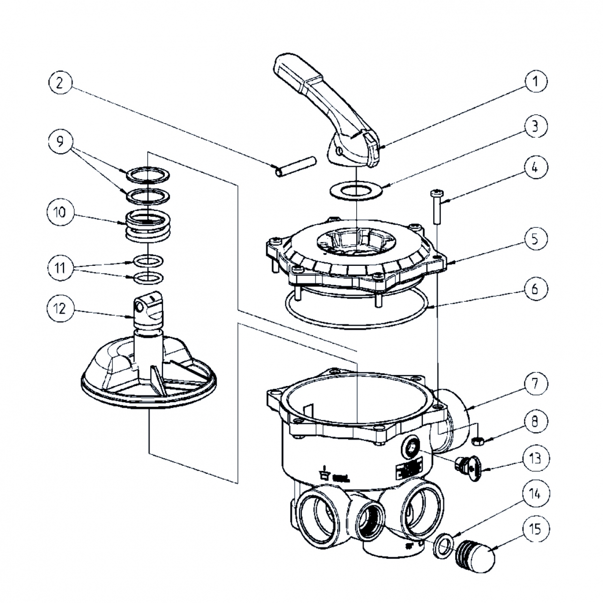 Spare Parts Backwash Valve SM/TM 1 1/2" 