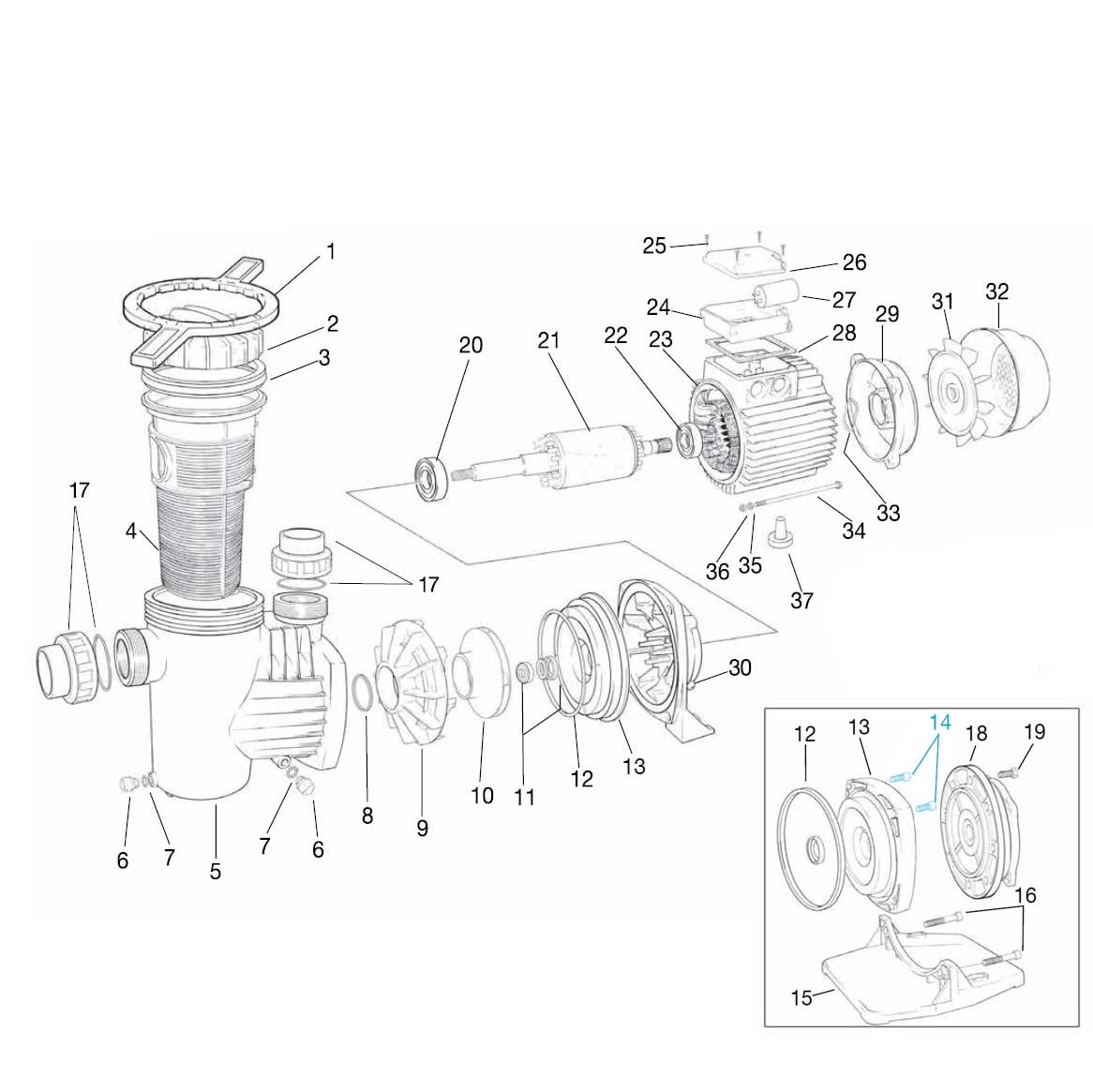 Sup. pump body securing screw Sup. pump body securing screw