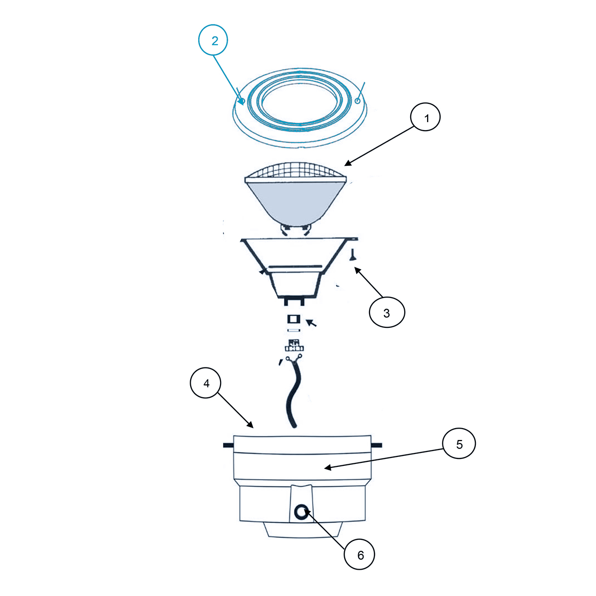 Ersatzlampe für Unterwasserscheinwerfer Ocean 12v/300W Ersatzlampe für Unterwasserscheinwerfer Ocean 12v/300W