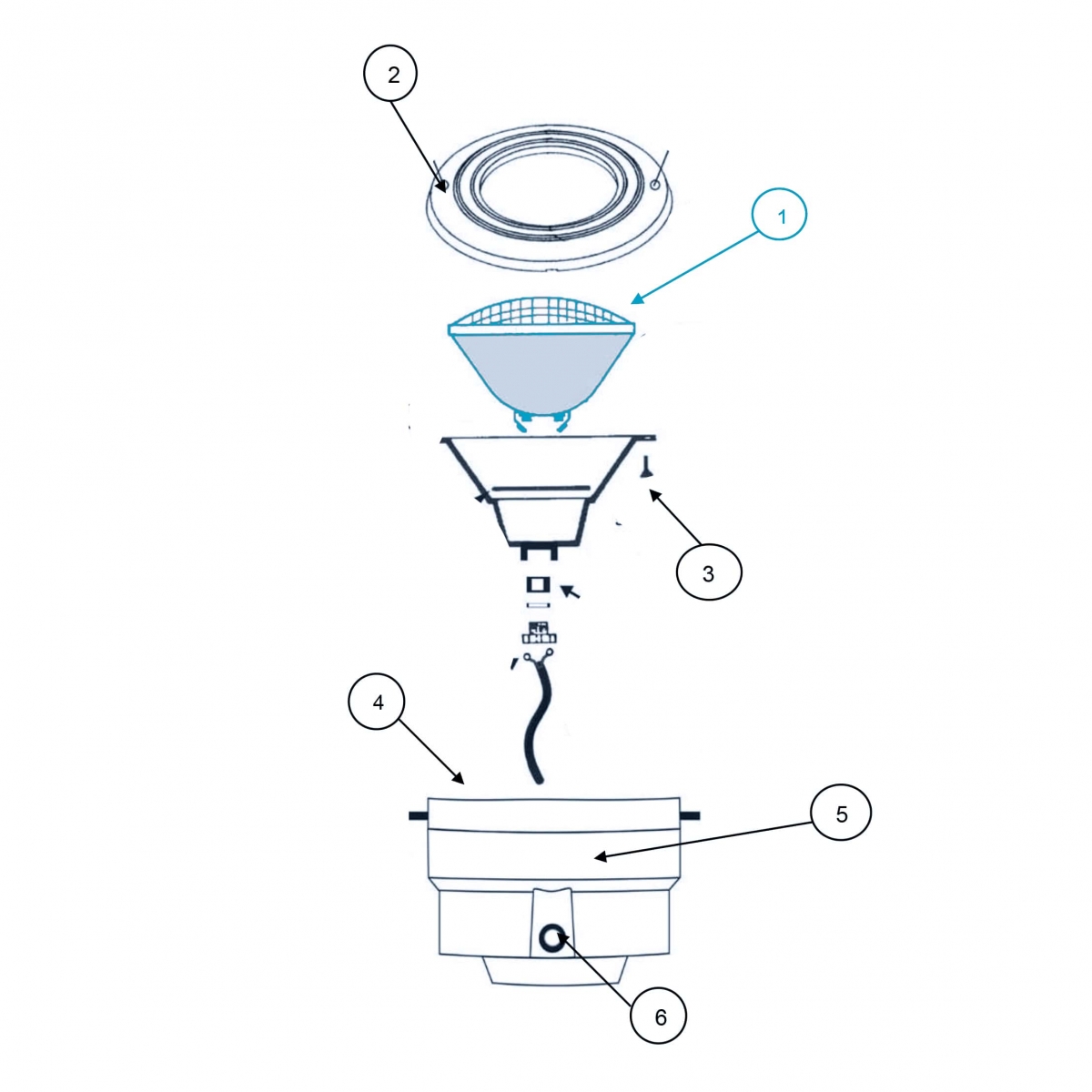 Ersatzlampe für Unterwasserscheinwerfer Ocean 12v/300W Ersatzlampe für Unterwasserscheinwerfer Ocean 12v/300W