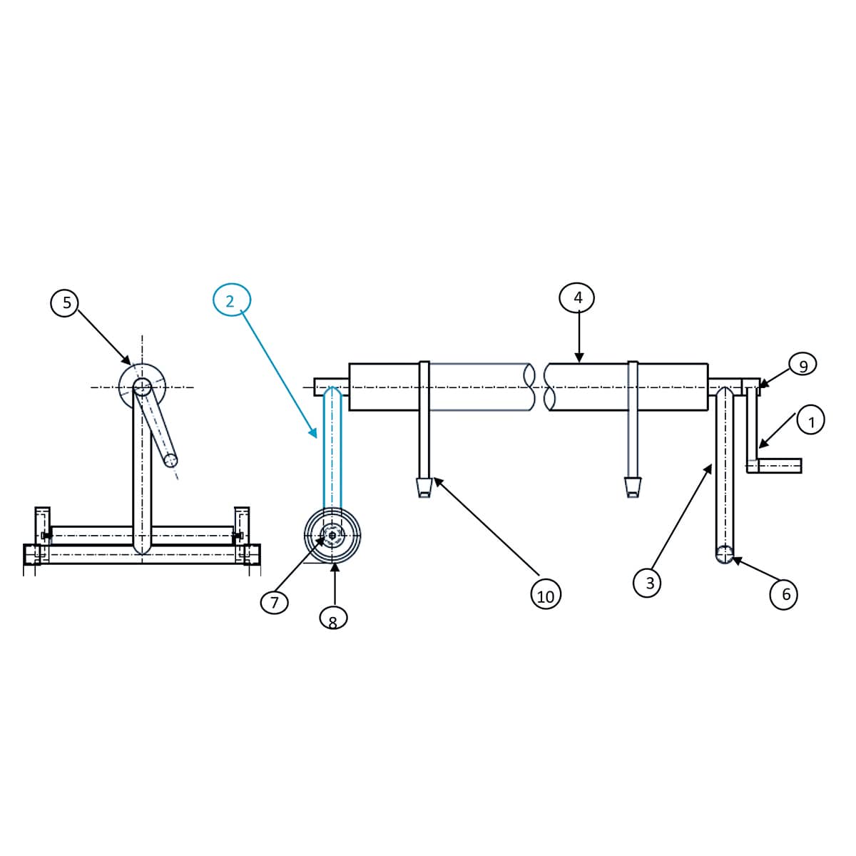 stainless steel rack for cover reels, mobile, 
1 pcs. (in this image left)
 stainless steel rack for cover reels, mobile, 
1 pcs. (in this image left)

