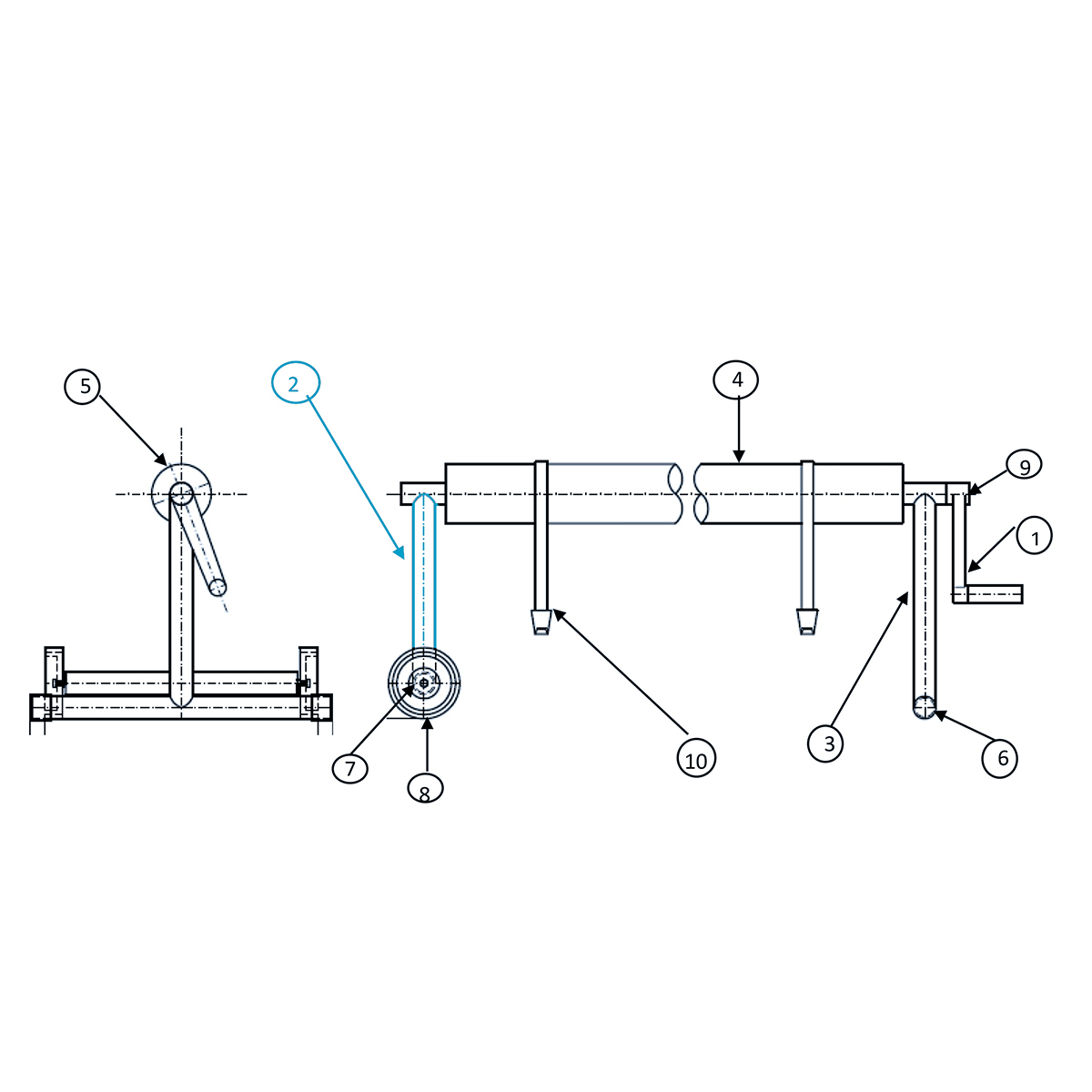 stainless steel rack for cover reels, portable, 
1 pcs. (in this image right)
 stainless steel rack for cover reels, portable, 
1 pcs. (in this image right)
