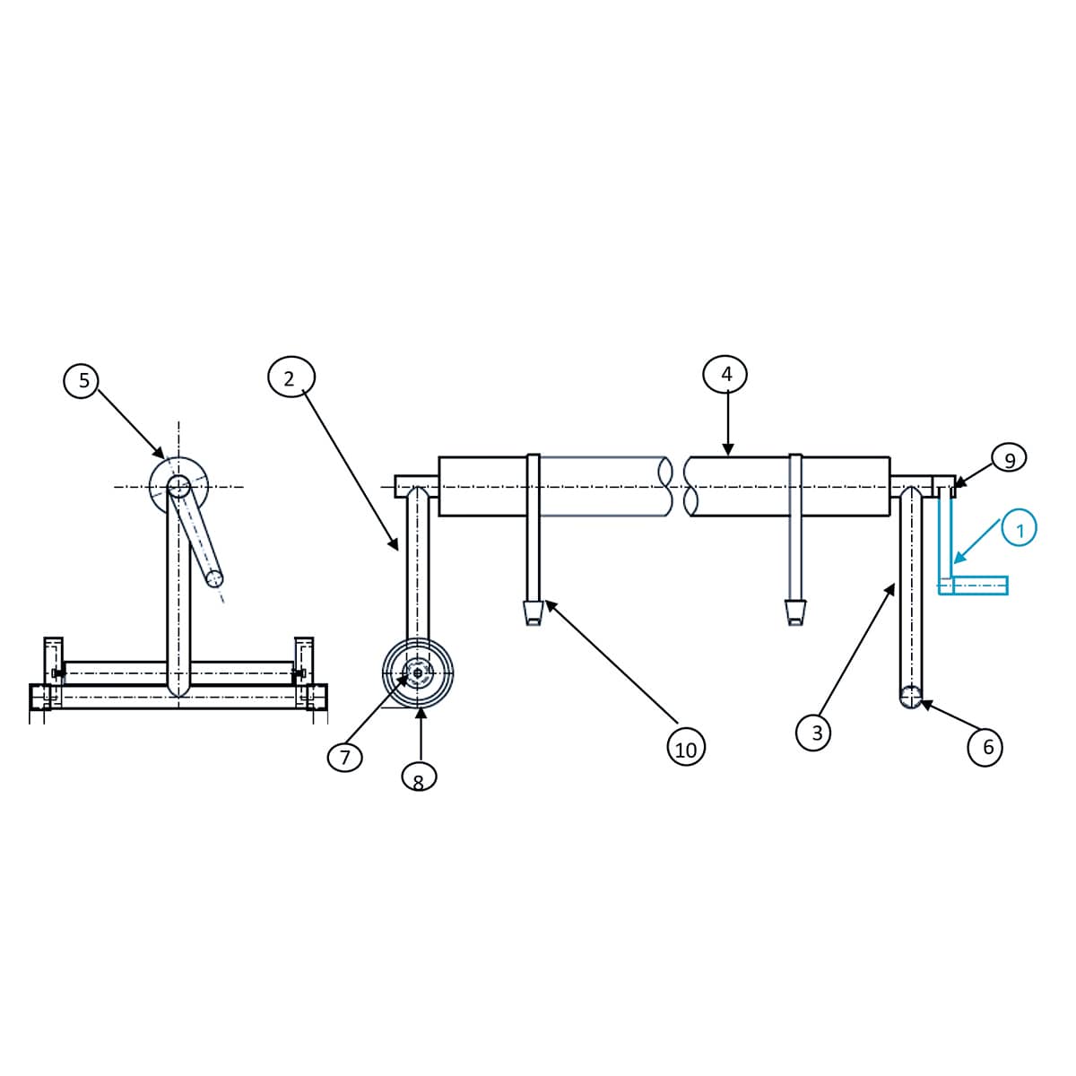 Spare Parts Reel for Pool Covers Stainless Steel 