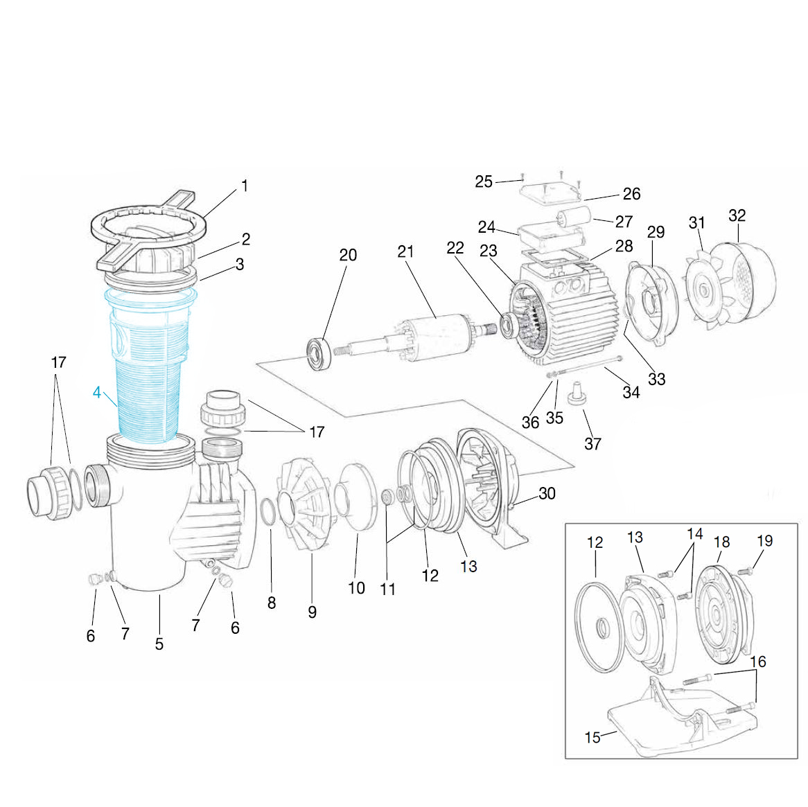 Pre-filter basket for all Ocean® filter pumps Pre-filter basket for all Ocean® filter pumps