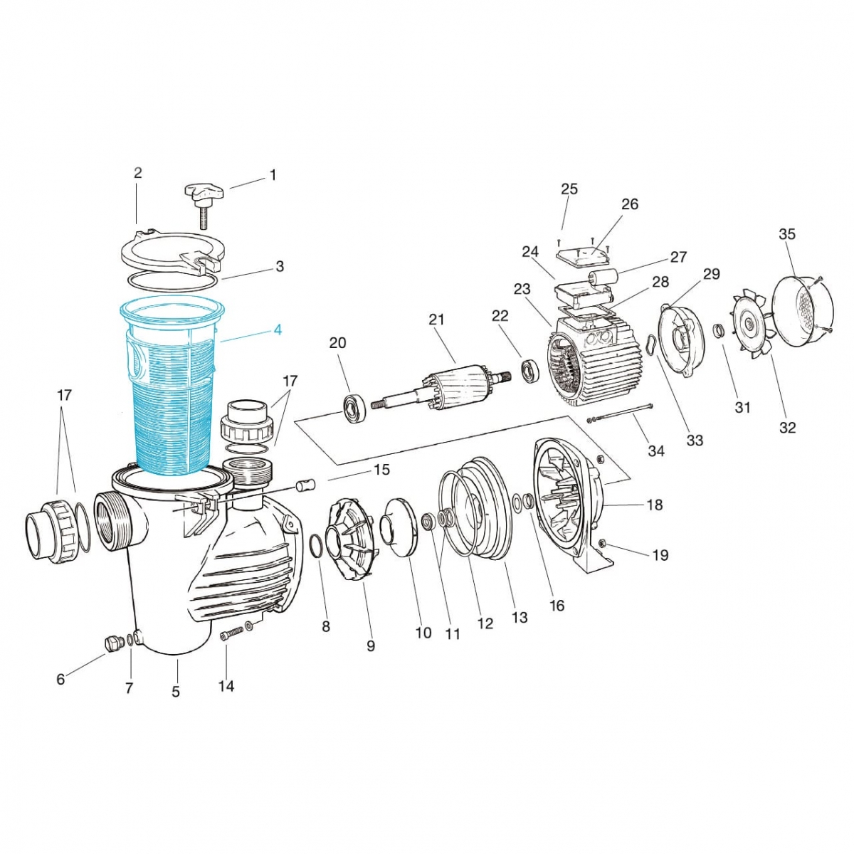Pre-filter basket for pump series M Pre-filter basket for pump series M