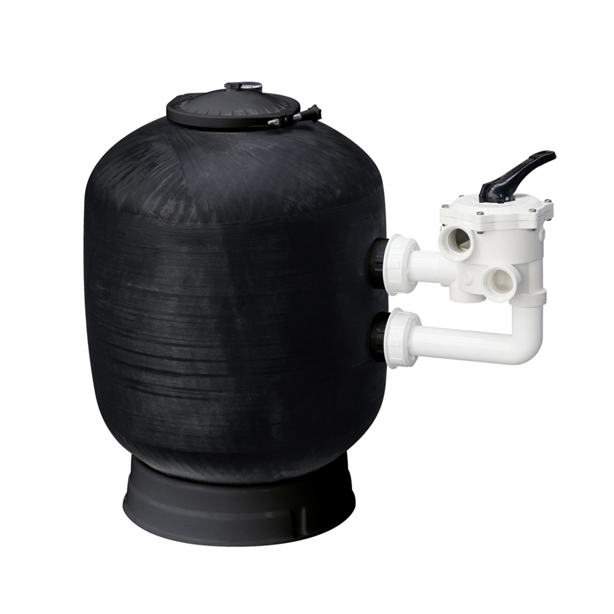Polyester Filter side mount black d700 - 28" with manometer incl. pipe-system neutral and single packing with original Praher 1 1/2" 6 way manuel valve Polyester Filter side mount black d700 - 28" with manometer incl. pipe-system neutral and single packing with original Praher 1 1/2" 6 way manuel valve