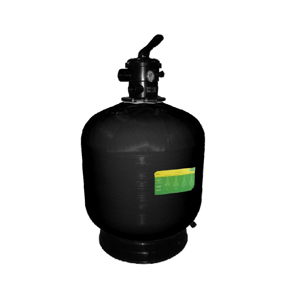 Sand filter SALZBURG 2 bobbin wound top mount black 600 – 24“ incl. manometer and clamping set, without valve, neutral and single packed Sand filter SALZBURG 2 bobbin wound top mount black 600 – 24“ incl. manometer and clamping set, without valve, neutral and single packed