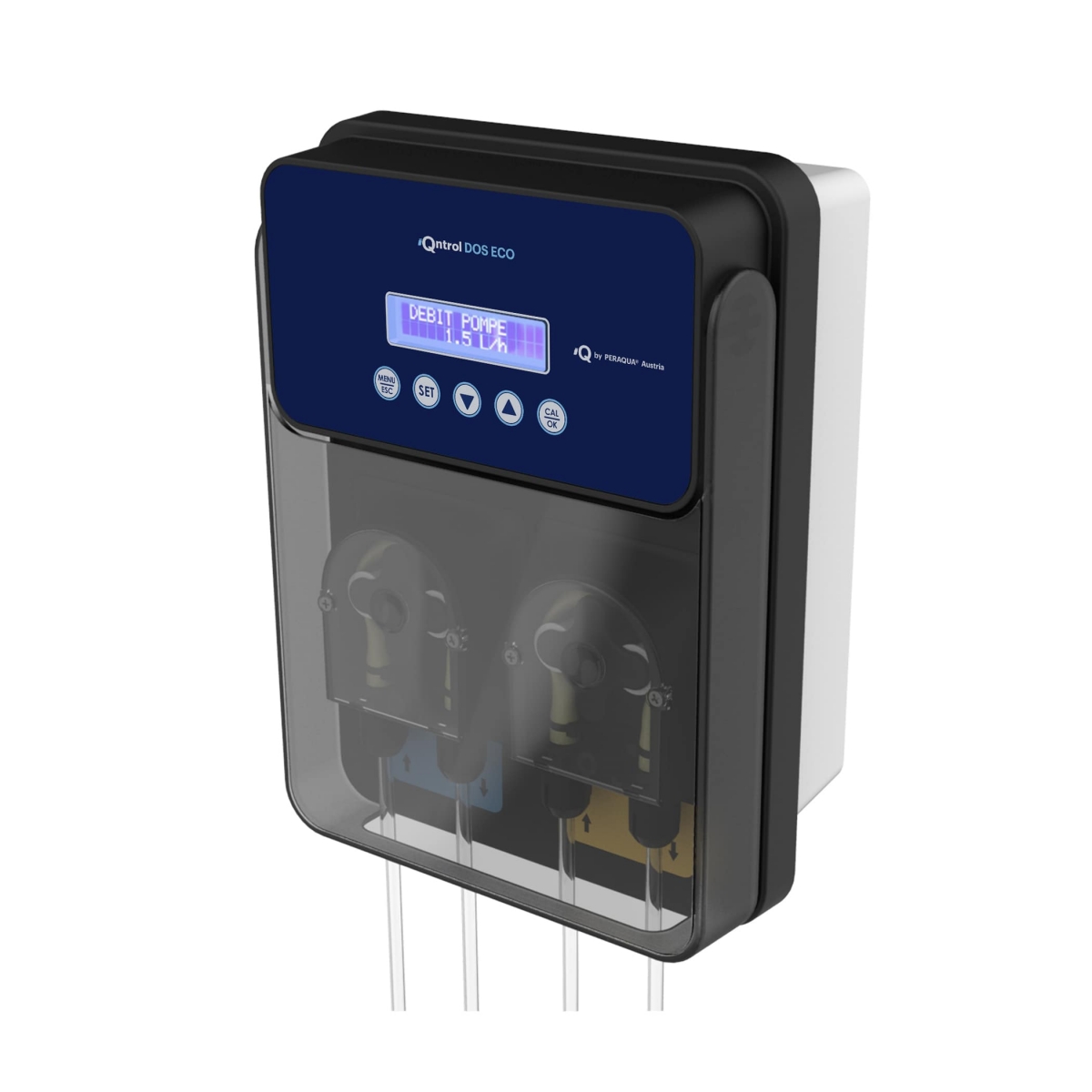 iQntrol dosing system  DOS-ECO WEB pH Redox 1,5l/h pH minus and chlorine dosing, incl. 2 in 1 sensor holder, d50 & d63 iQntrol dosing system  DOS-ECO WEB pH Redox 1,5l/h pH minus and chlorine dosing, incl. 2 in 1 sensor holder, d50 & d63
