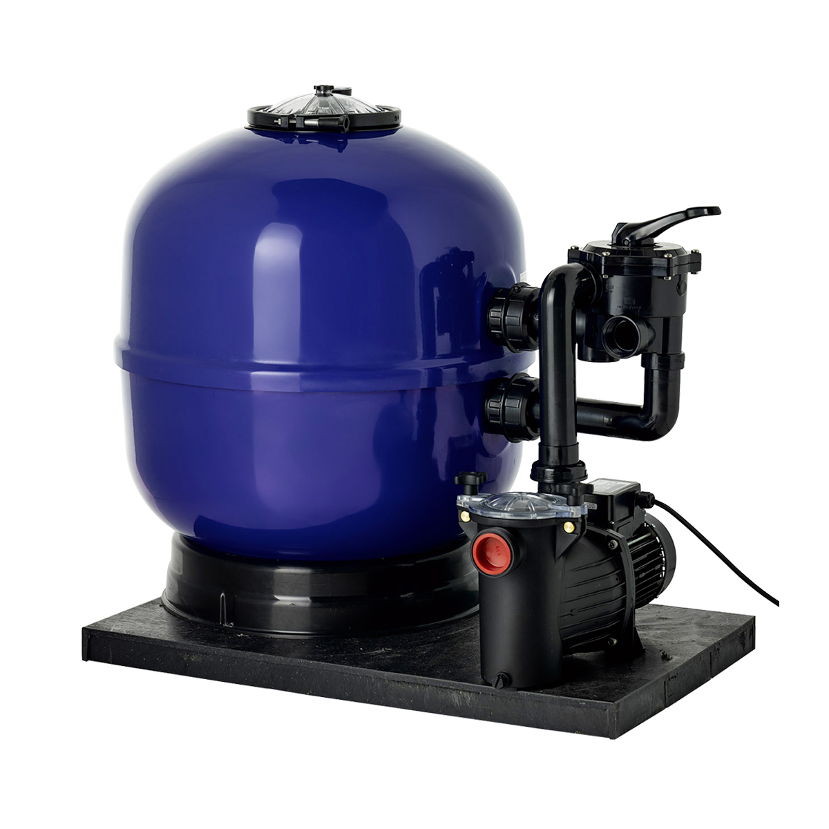 Compact filter system Vienna 1, d500, incl. Praher 6-way valve 1 ½", Ocean filter pump Series O50, on filter pallet Compact filter system Vienna 1, d500, incl. Praher 6-way valve 1 ½", Ocean filter pump Series O50, on filter pallet