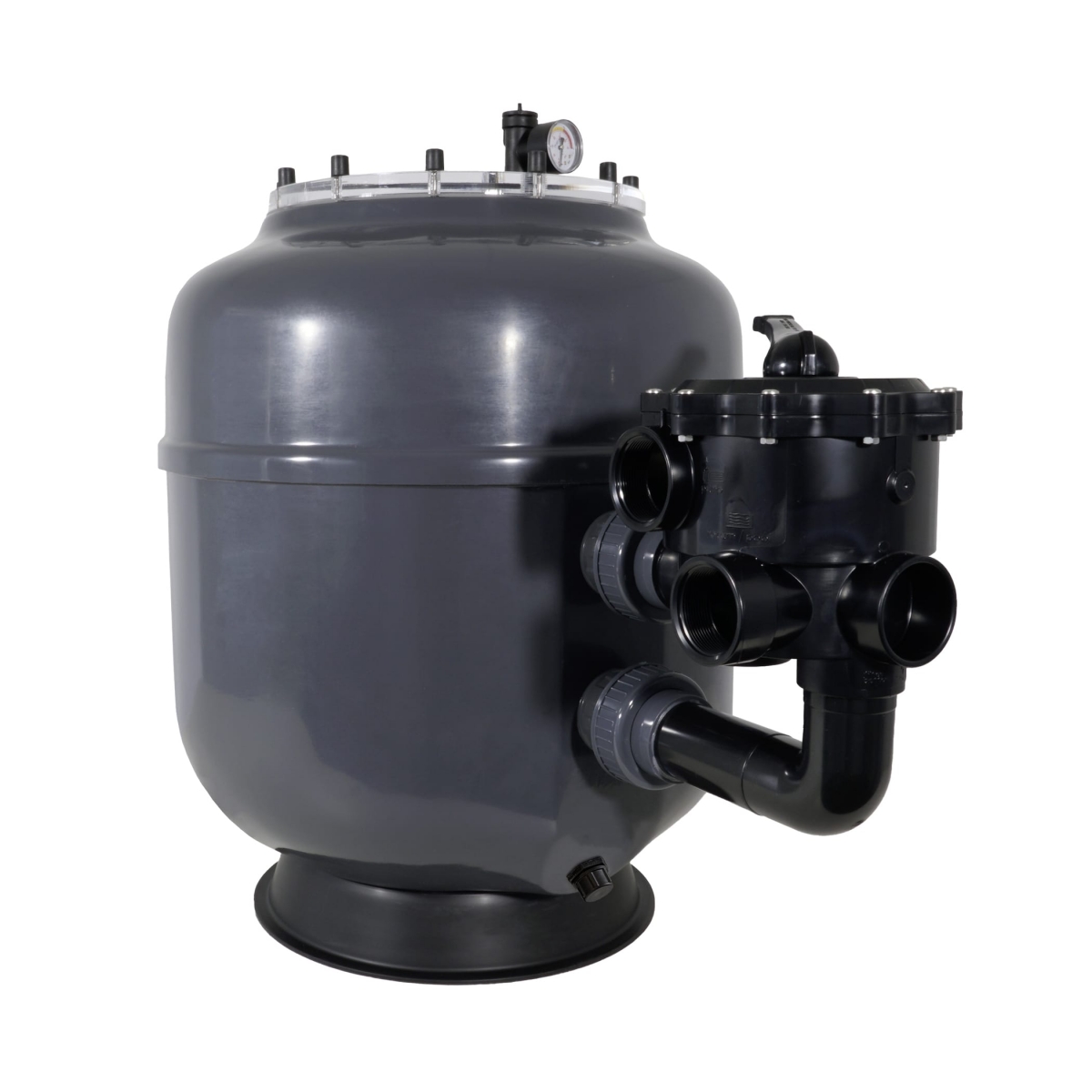 Polyester filter Bregenz 3 Pro, side mount, including 6-way valve, transparent lid 