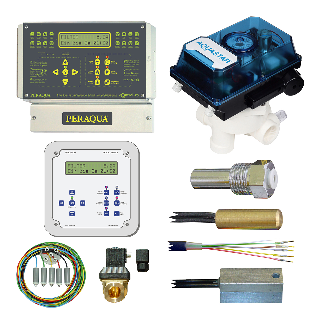 iQntrol-P5 backwash se PROFI for automatic backwash, filter control and heating control, sensor for overflow tank, remote control, incl. Praher 3“ Aquastar MP6 pos, incl. surcharge for additional power supply for a 3“ Aquastar MP pos iQntrol-P5 backwash se PROFI for automatic backwash, filter control and heating control, sensor for overflow tank, remote control, incl. Praher 3“ Aquastar MP6 pos, incl. surcharge for additional power supply for a 3“ Aquastar MP pos